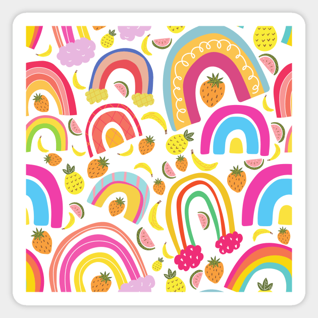 Rainbow Fruit Sticker by GemmasGems